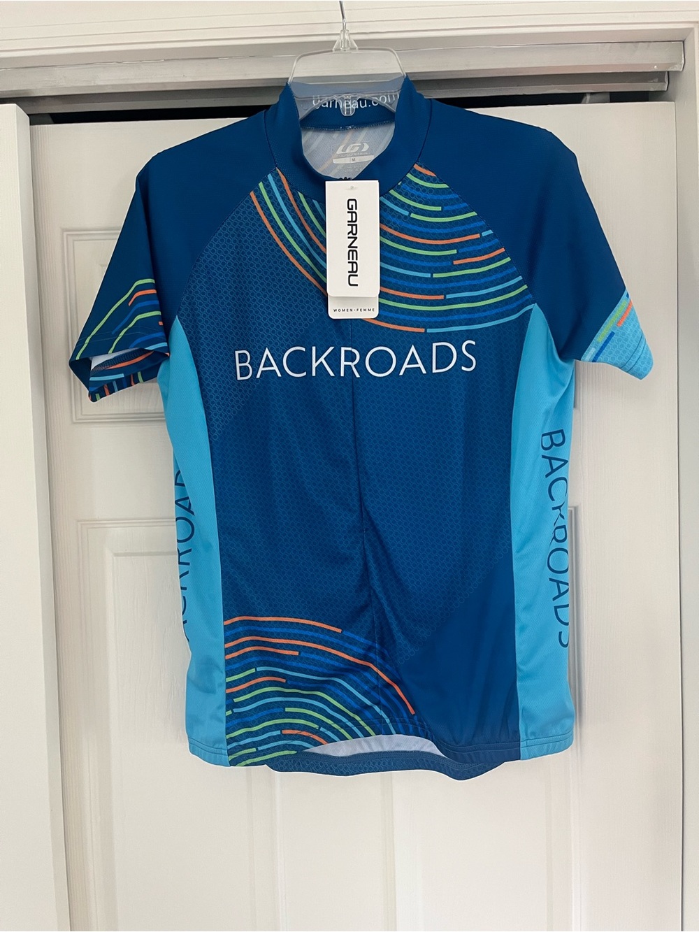 Backroads Garneau women's Blue Short-Sleeve Cycling Jersey M NWT